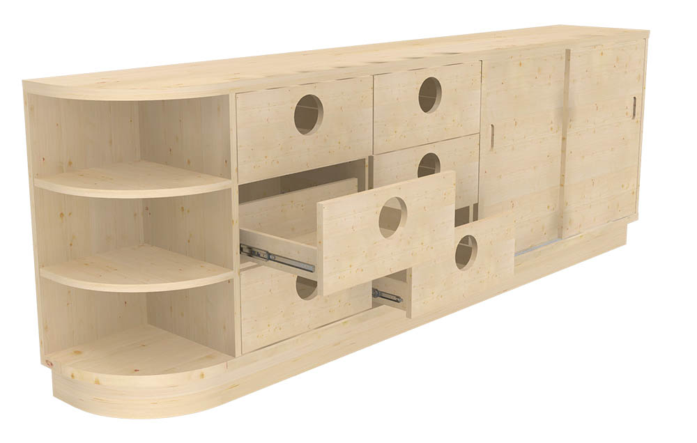 造作カウンターのCG